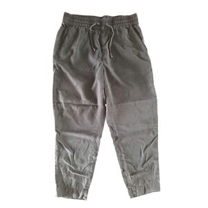 Everlane Womens Charcoal Grey Elastic Waist Drawstring Tapered Relaxed Pants